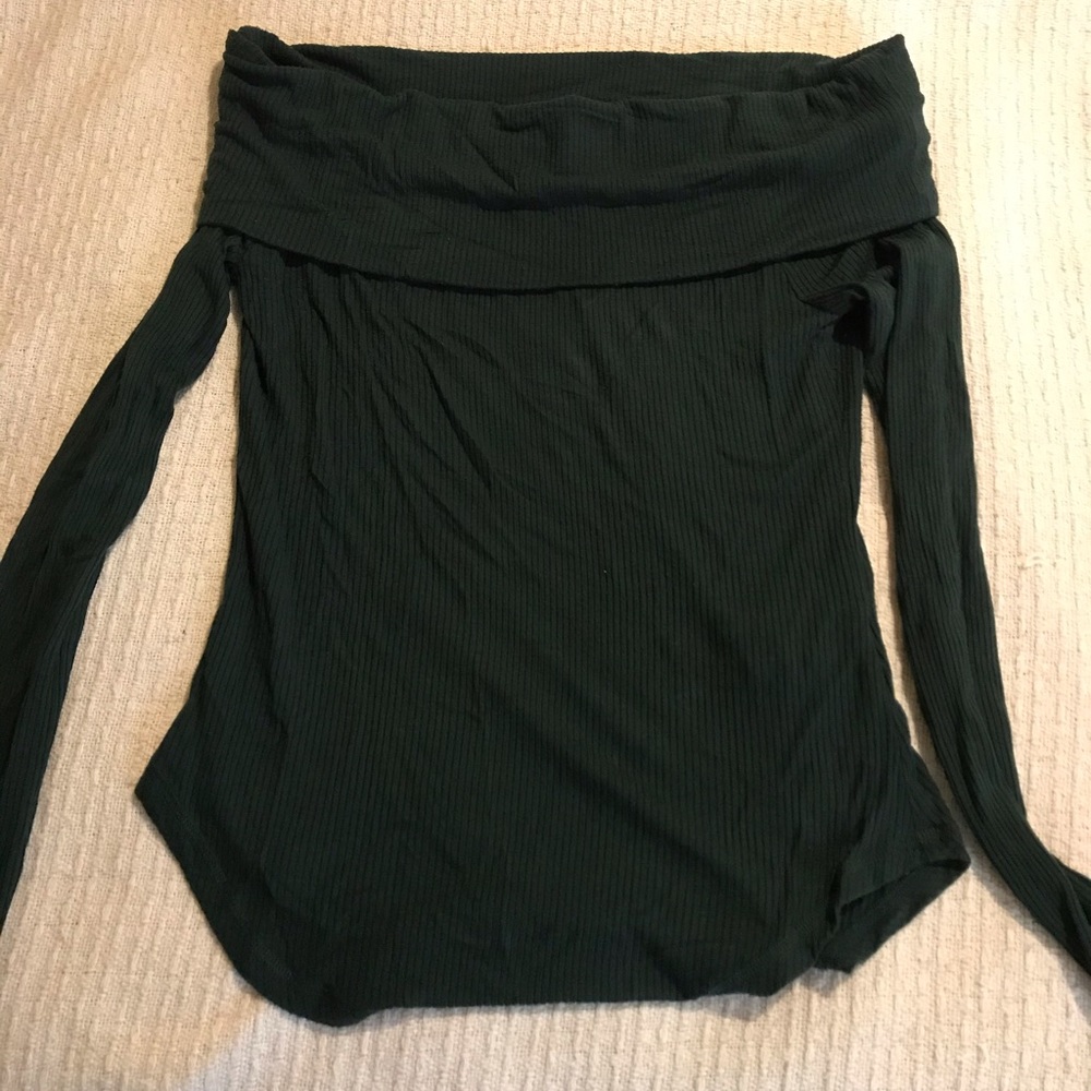 Forever 21 olive green off shoulder shirt